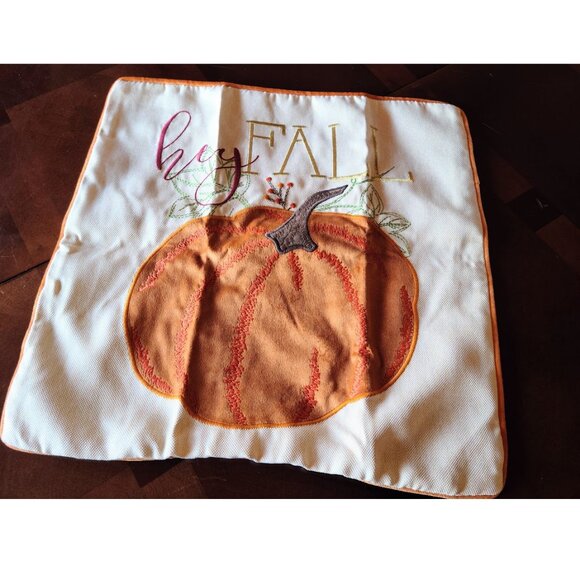 Pumpkin Pillow Cover Fall Decor Thanksgiving Cottage Farmhouse Throw Case Accent - Picture 4 of 11